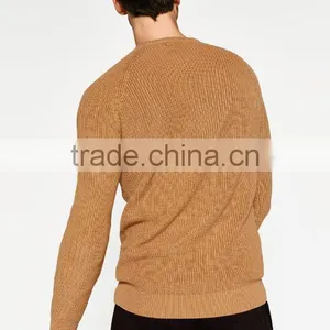 Mans Fashion Stylish Raglan Sleeve Knitted Nylon Pullover Sweater for Wholesale thumbnail-4