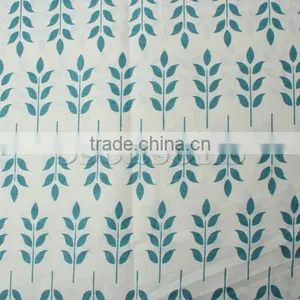 Burlap Fabric Blue Leaf Pattern 160cm x 100cm,1M thumbnail-1