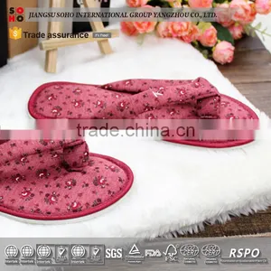 2017 Cheap Hotel Slipper Velvet Wholesale Home Use Guest Hotel Slipper Indoor Slipper for Winter thumbnail-1