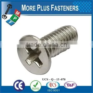 Made in Taiwan Machine Screw ISO 7046 Philips Flat Head Countersunk Stainless Steel and Carbon Steel Zinc Plated thumbnail-2