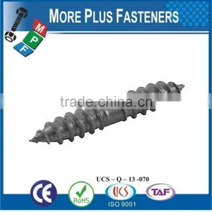 Made in Taiwan Metric Steel Zinc Steel Stainless Steel Wood to Wood Dowel Screw thumbnail-1