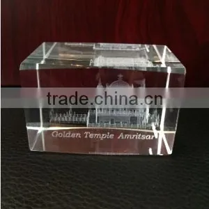 Famous Building Engraving,3D Crystal Engraving GOLDEN TEMPLE thumbnail-1