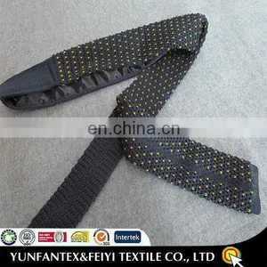 2015 Latest Fashion Wholesale Fashion Men Skinny Navy Yellow Two Sided Solid Silk Knit Neck Tie thumbnail-4
