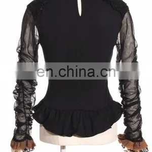 Gothic Steampunk Soft Blouse-top With Aviator Jabot thumbnail-2