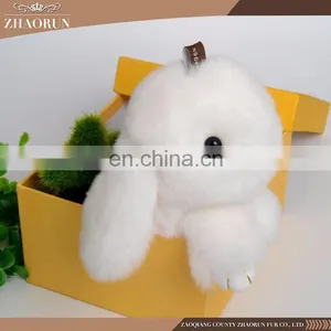 Delicate Custom Keychain , Stylish Real Fur Rabbit Keychain thumbnail-3