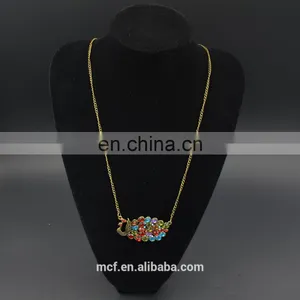 Latest Design Fashion Crystal Pendant Gemstone Necklace MCB-0051 thumbnail-2