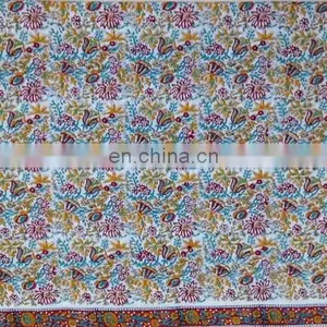 Floral Print Hand Block Printed Cotton Fabric Sanganeri Jaipuri Fabric / Fabric / 100% Cotton Fabric thumbnail-1