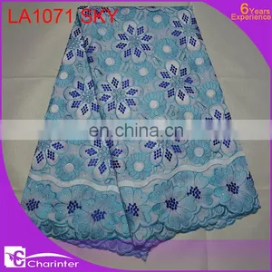 Big Voile Lace African Fashion Lace Fabric Charinter Lace Swiss Voile Big Lace African Wedding Lace Fabric LA1069 Brown thumbnail-6