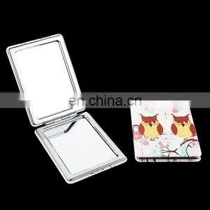 Cheap Small White pu Leather Framed Cosmetic Mirror thumbnail-3