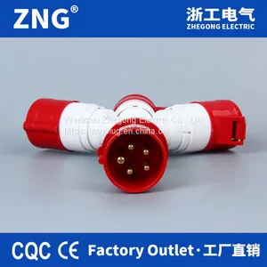 3-way Splitter Industrial Plugs and Sockets 32A5P IP44, Multifunctional Industrial Sockets 32A 3P+N+PE thumbnail-1