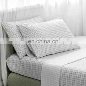 2020 Top Sale Water Wash Queen Bed 4PCS Set Bed Cover Black And White Printing Sheet Duvet Cover Set thumbnail-1