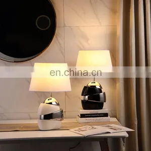 China Cheap Wholesale Hotel Home Decorative Bedside Ceramic Nightstand Lamps for Living Room thumbnail-6