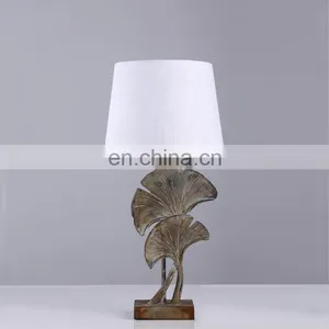 Factory Cheap Wholesale Light Fixtures Vintage Leaf Shape Bedroom Desk Lamp for Hotel Home thumbnail-2