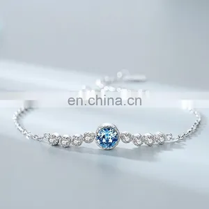 Heart of the Ocean Blue Zircon Lady's Hand Painted Stainless Steel Bracelet thumbnail-2