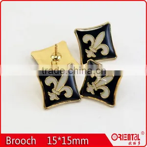 Enamle Square Metal Badge Straight Brooch Pin for Men thumbnail-1