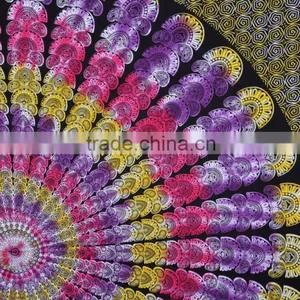 Indian Tapestry Cotton Multicolored Mandala Vintage Wall Hanging Tapestries Throw Bedsheet thumbnail-4