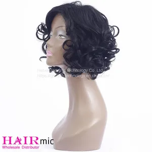 130% 150% 180% Natrual Color Short Curly Bob Wig thumbnail-2