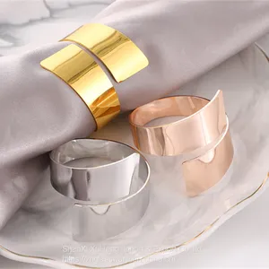 High Quality Wedding Banquet Decorations Napkin Ring Gold Silver Luxury For Tableware thumbnail-1