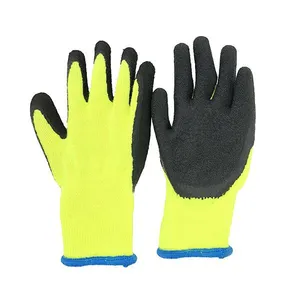 Best 7gauge Polyester Loop Napping Liner Latex Crinkle Men's Insulated Warm Work Gloves For Cold Weather thumbnail-5