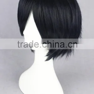 High Quality 35cm Short Straight Prince of Tennis Wig Chitose Senri Blue&Black Synthetic Anime Wig Cosplay Hair Wigs Party Wig thumbnail-4