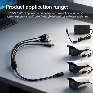 5521DC Power Cord Connecting Cable, One Female and One Male, Wire Gauge 4.0, Y-type Connecting Cable, 1/8video Cable thumbnail-4
