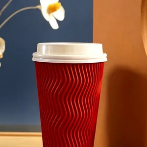 Disposable Hot Cup With Lid for Takeaway Coffee thumbnail-5