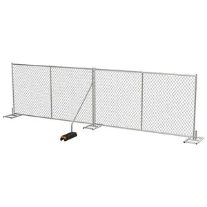 6x12 Chain-Link Temporary Mesh Fence for American Farms, Movable Security Fence, Horizontal Steel Tubes, Hot-Dip Galvanized Wire thumbnail-1