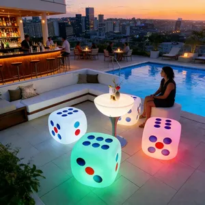 Modern RGBW LED Table Light Waterproof Night Club Party Luminous Dice Cub Decor for Home Bar Hotel or Outdoor Use thumbnail-3