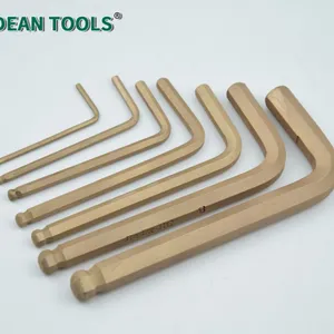 Non-Sparking Ball Hex Wrench Set, 11pcs, Aluminum Bronze,Non-Magnetic, Lightweight Design, Easy Grip Handle thumbnail-1