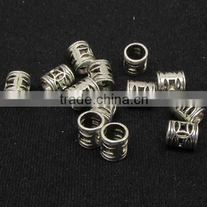 JS1132 Wholesale Filigree Tibetan Silver Tube Beads,tibetan Silver Jewelry Making Supplies thumbnail-1
