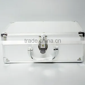 AN55 ANPHY Plain Color Aluminum Jewelry Box Cosmetic Suitcase Journey Case Metal Accessory Handle and Lock 29*18*11cm 1kg Silver thumbnail-1