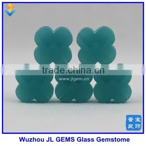Created/synthetic Glass Jewelry With Four Leaf Flower for Making Necklace and Bracelet 14*14mm thumbnail-1