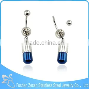 Stainless Steel Female Belly Ring Piercing Dangling Crown Bijoux Body Jewelry thumbnail-5