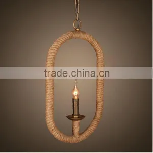 Vintage Style Hemp Rope Tyre Pendant Lighting - Hemp Rope Chandelier thumbnail-2