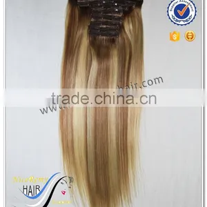 Wholesale Clip in Human Hair Extensions Piano Color Hair Clip in thumbnail-3