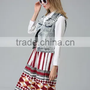 New Arrival Women Sleeveless Denim Jacket Denim Vest Wholesale thumbnail-5