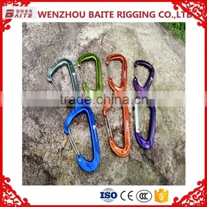 Outdoor D Shaped Carabiner Bit Aluminum Snap Hook, Mini Embossed Hammock Aluminum Spring Hook,Colorful Aluminum Hook thumbnail-1