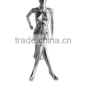 Plastic Realistic Full-body Silver Plating Glossy Women Mannequin Sitting Dummy for Display thumbnail-2
