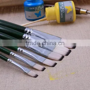 Free Sample 6Pcs High Grade Nylon Hair Wooden Handle Artist Paint Brush Set For Students thumbnail-4