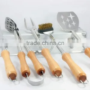 JBT-LT218 5Pcs BBQ Tools Set With Beech Wood Handle thumbnail-2