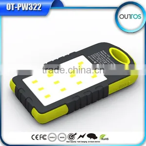 5000mah Waterproof Solar Mobile Phone Charger With Camping Lamp thumbnail-2