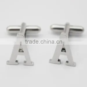 English Capital Letter ABCDE Stainless Steel Wholesale Cufflink For Men thumbnail-1