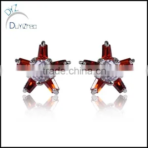 Latest Dubai the Five-star Shape Zircon Earrings thumbnail-2