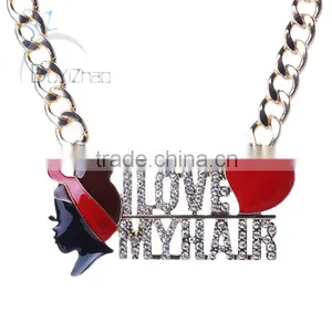 Wholesale Oil Gold Chain Necklace Love Design thumbnail-1