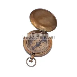 Nautical Antique Brass Scout's Push Button Compass 13360 thumbnail-2