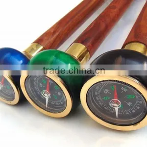 3 Different Beautiful Color of Walking Stick/wooden Brass Walking Stick/Different Color Compasses Walking Stick Wk1116 thumbnail-3