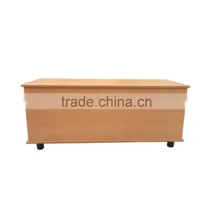 Large Beech Wooden Black Ottoman Storage Chest With Lid - Trunk, Chest, Bedding Box thumbnail-3