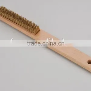 Wooden Handle Brass Wire Brush thumbnail-1