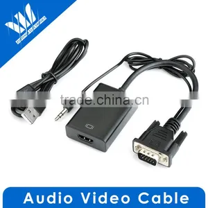 VGA To HDMI Output 1080P HD Audio TV AV HDTV Video Cable Converter Adapter For TV PC Laptop Monitor thumbnail-1