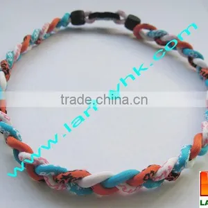 Triple Braided Silicone Titanium Pain Relief Sports Handmade Necklace thumbnail-3